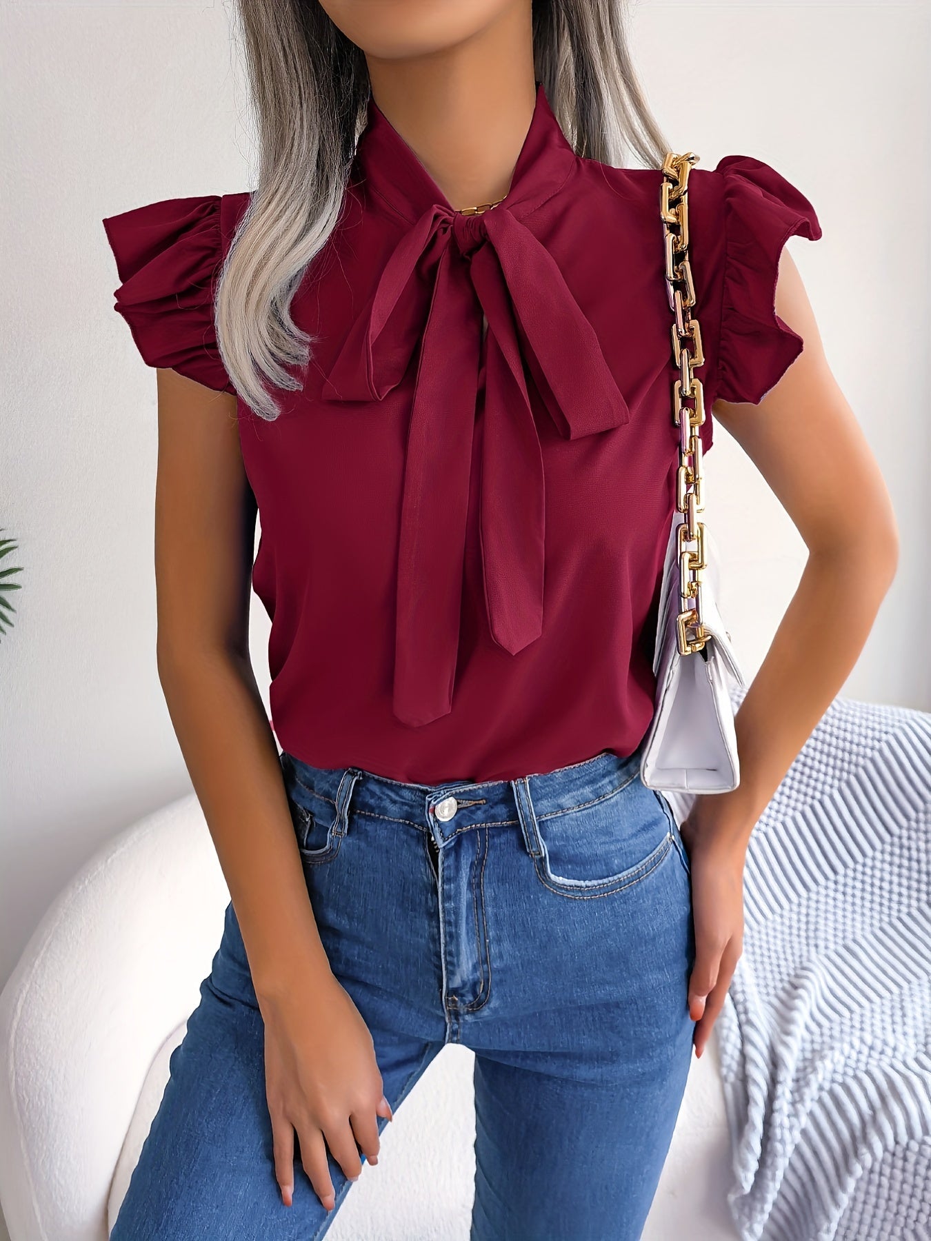 Effortless Elegance Bow-Tie Blouse
