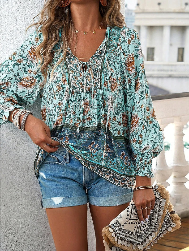 Fresh Floral Boho Summer Top