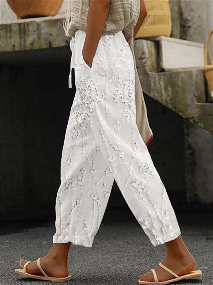 Effortless Botanical Comfort Trousers