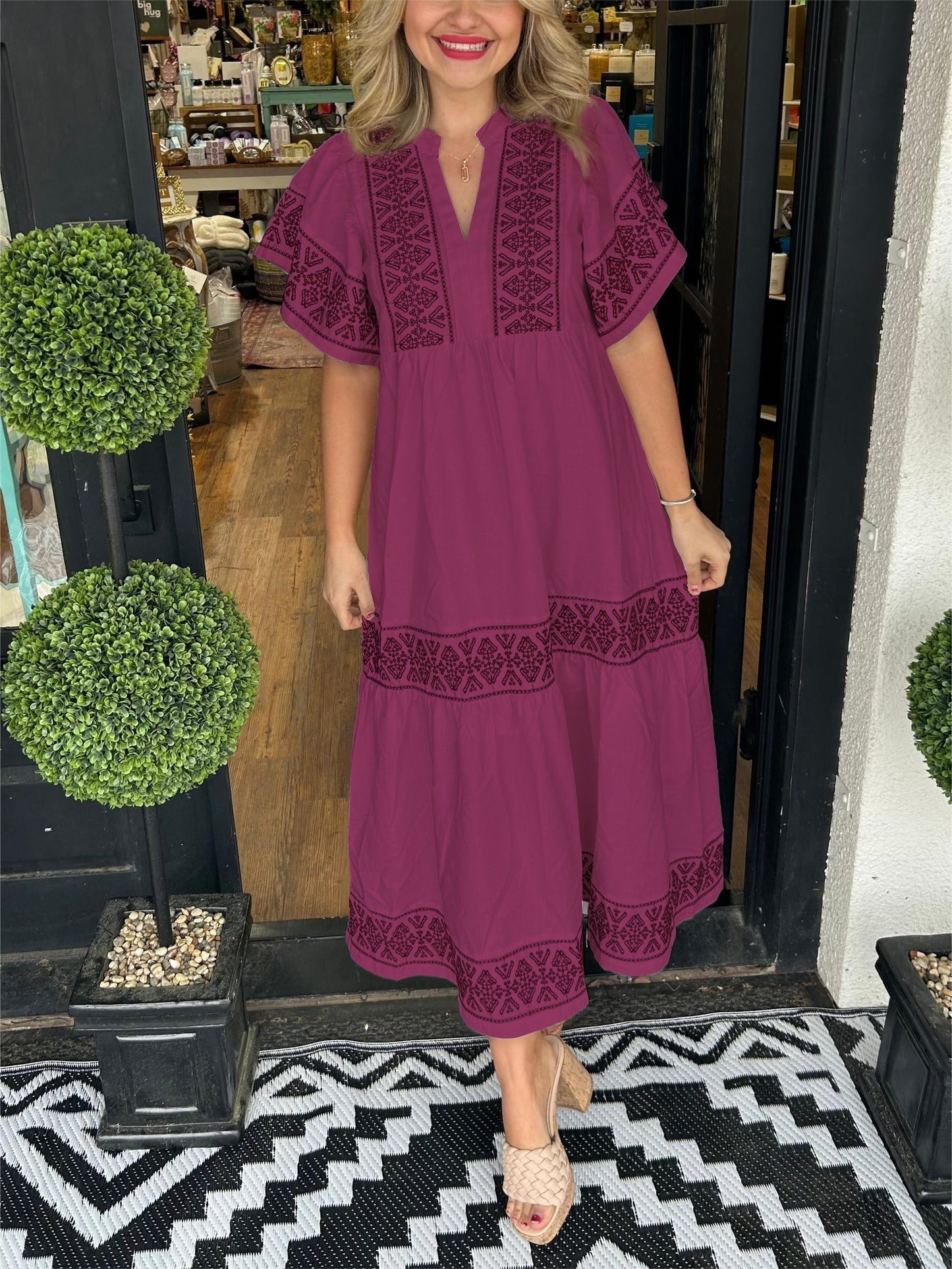 Effortless Boho Elegance Midi Dress