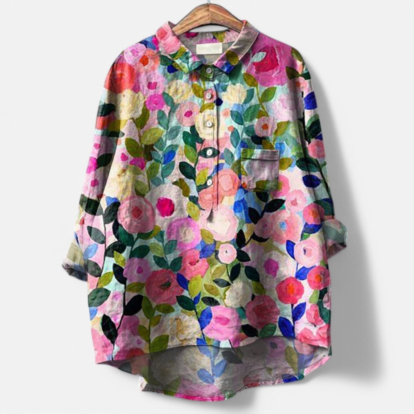 Artistic Dog-Print Blouse