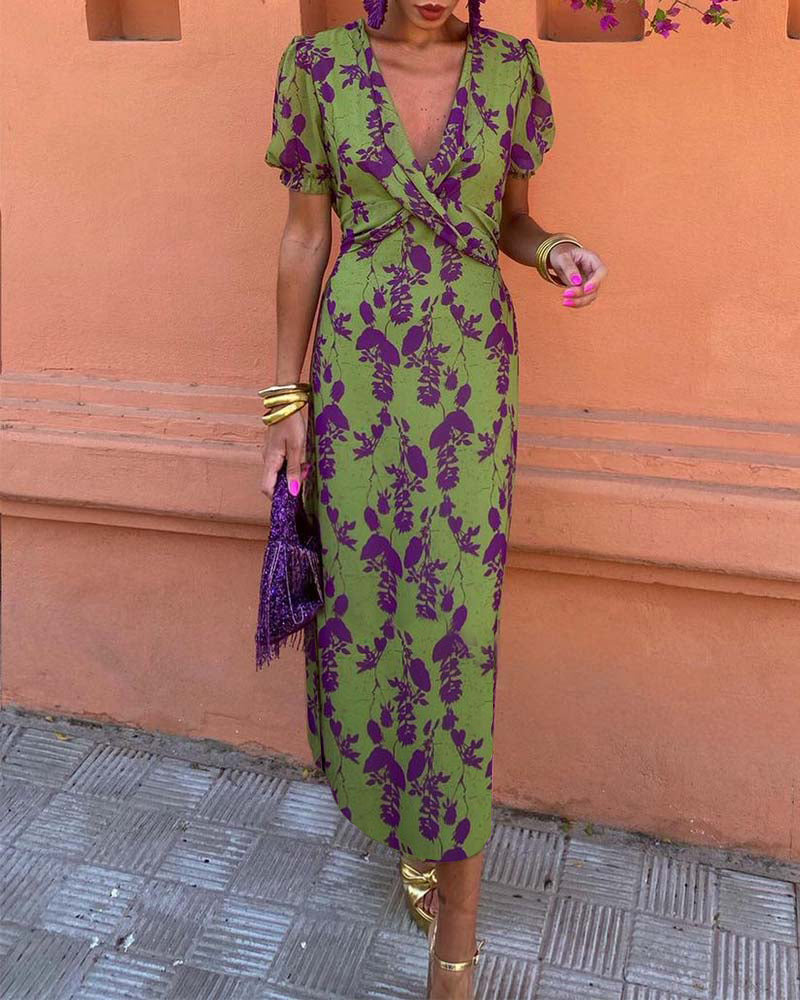 Effortless Elegance V-Neck Midi Dress