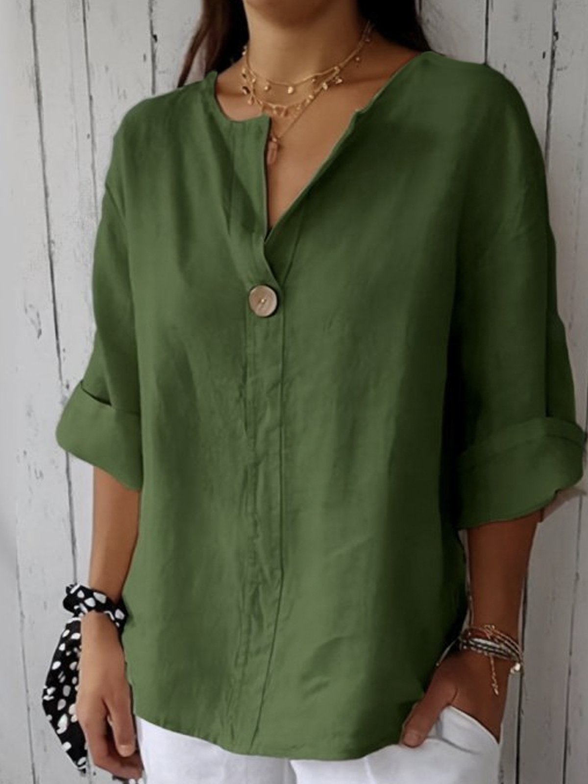 Effortless Chic V-Neck Blouse