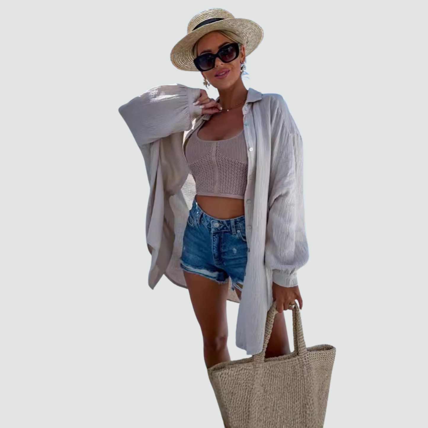 Statement Boho Sequin Oversized Shirt
