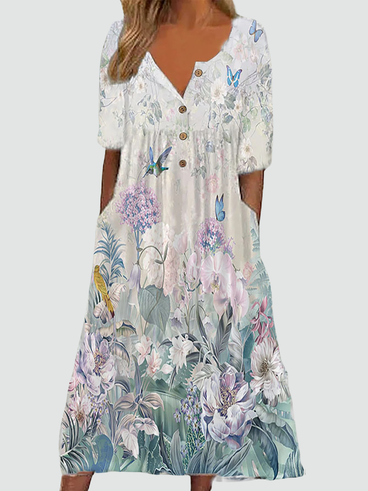 Effortless Floral Comfort Dress