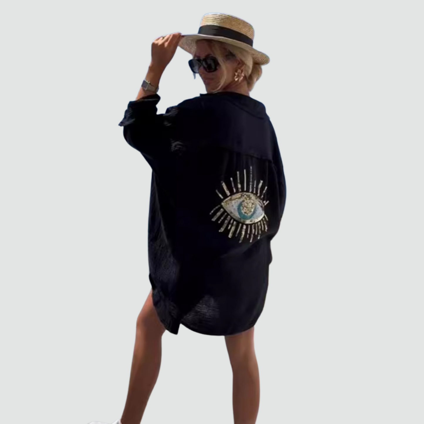 Statement Boho Sequin Oversized Shirt