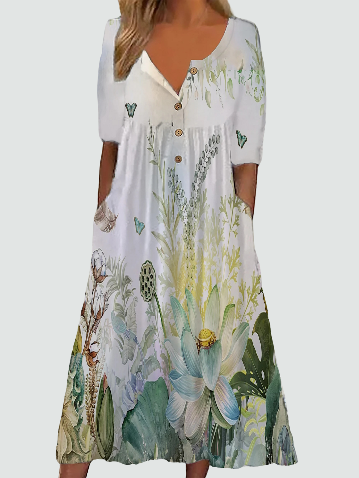 Effortless Floral Comfort Dress