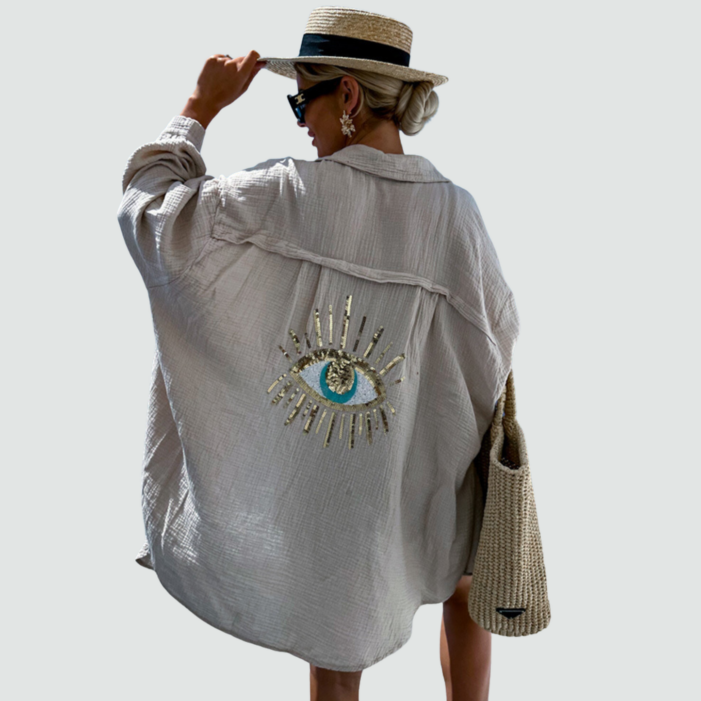 Statement Boho Sequin Oversized Shirt