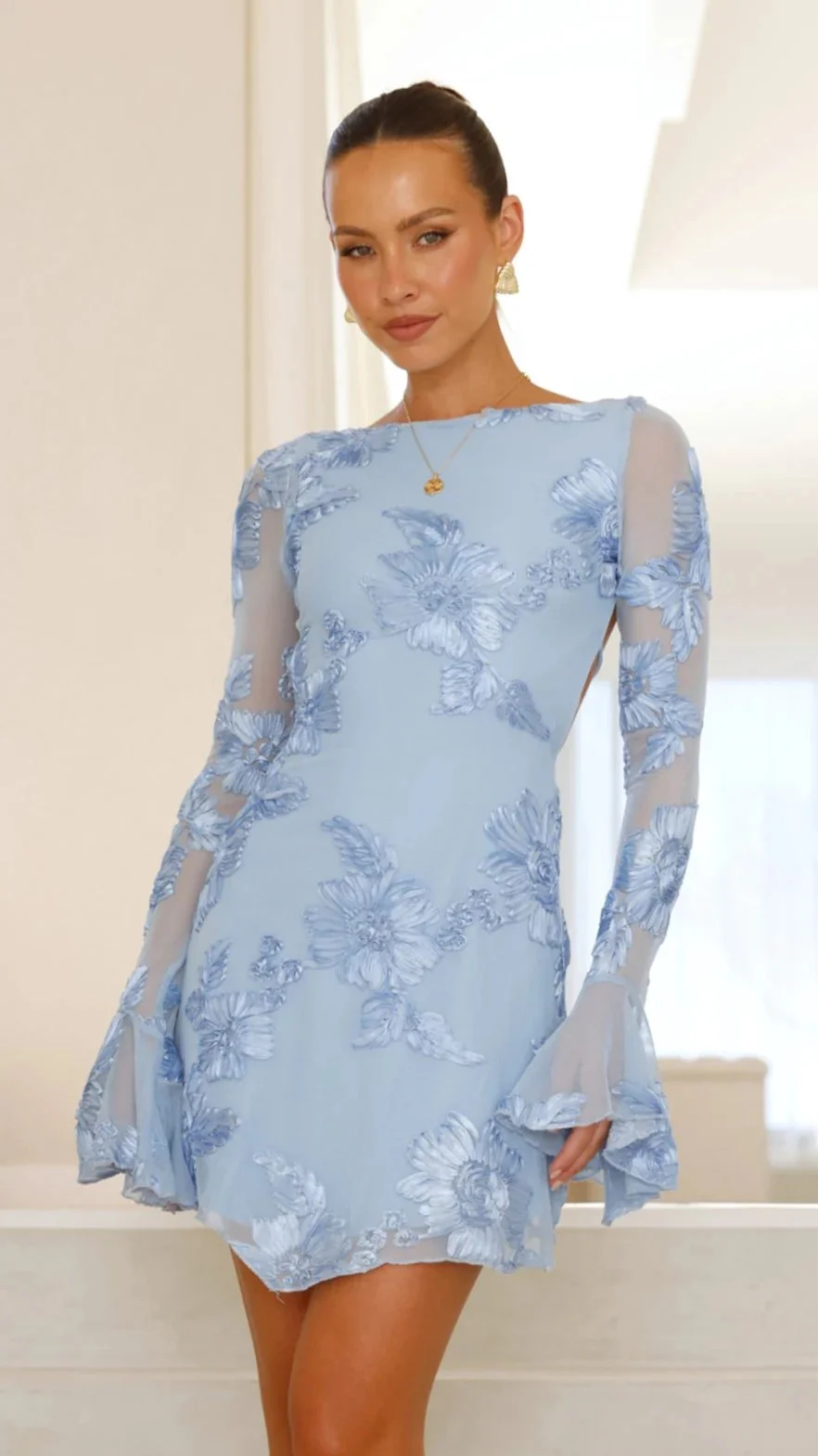 Standout Backless Printed Mini Dress