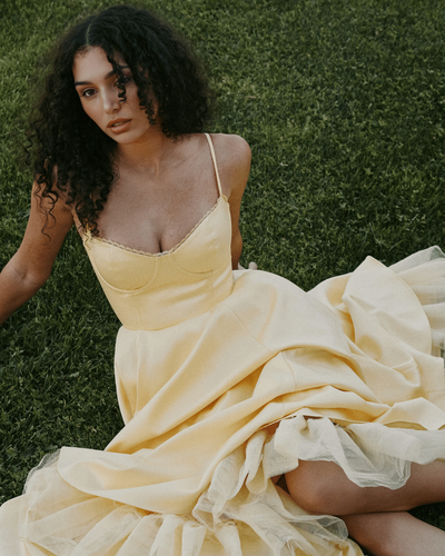 Floating Elegance Satin Midi Dress