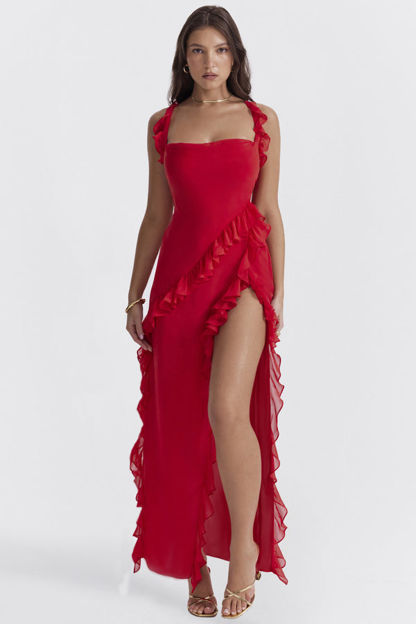 Chic Summer Ruffle Maxi Dress