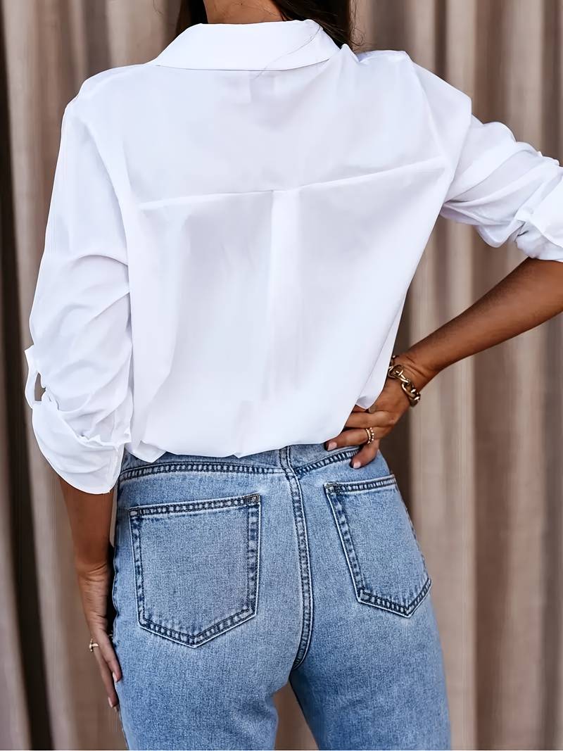 All-Day Comfort Button Blouse
