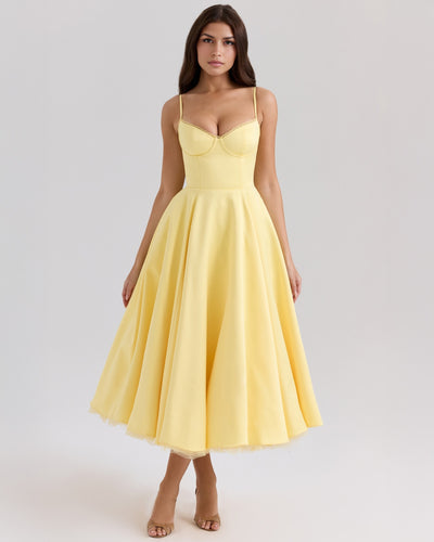 Floating Elegance Satin Midi Dress