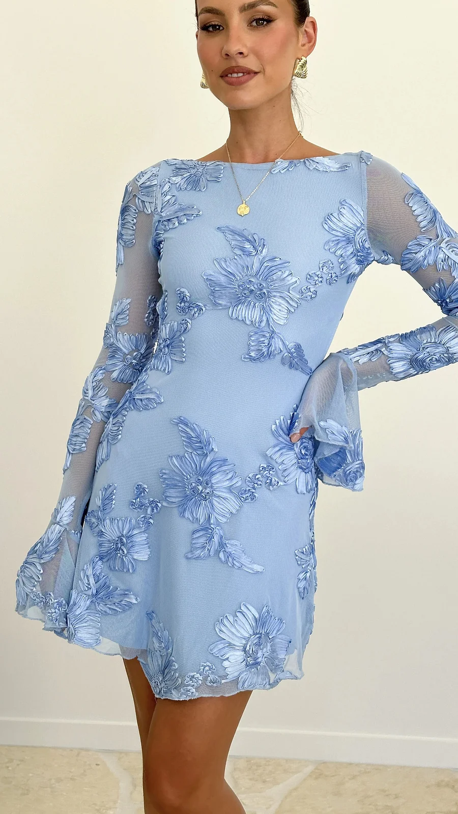 Standout Backless Printed Mini Dress