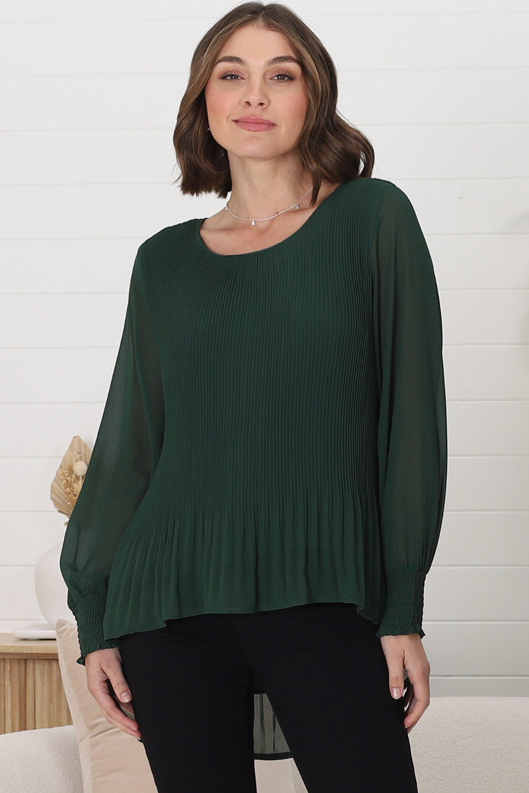 Effortless Chic Plisse Blouse