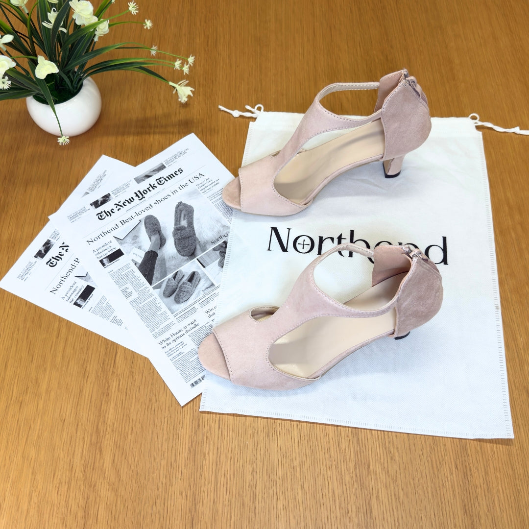 Elegant Open-Toe Comfort Heels