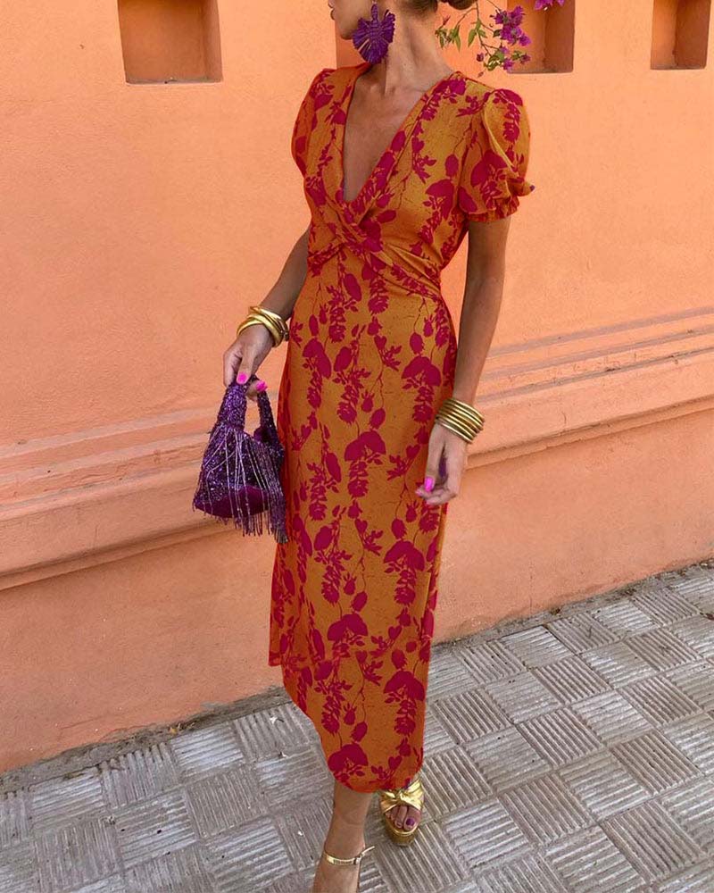 Effortless Elegance V-Neck Midi Dress