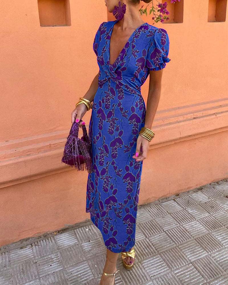 Effortless Elegance V-Neck Midi Dress