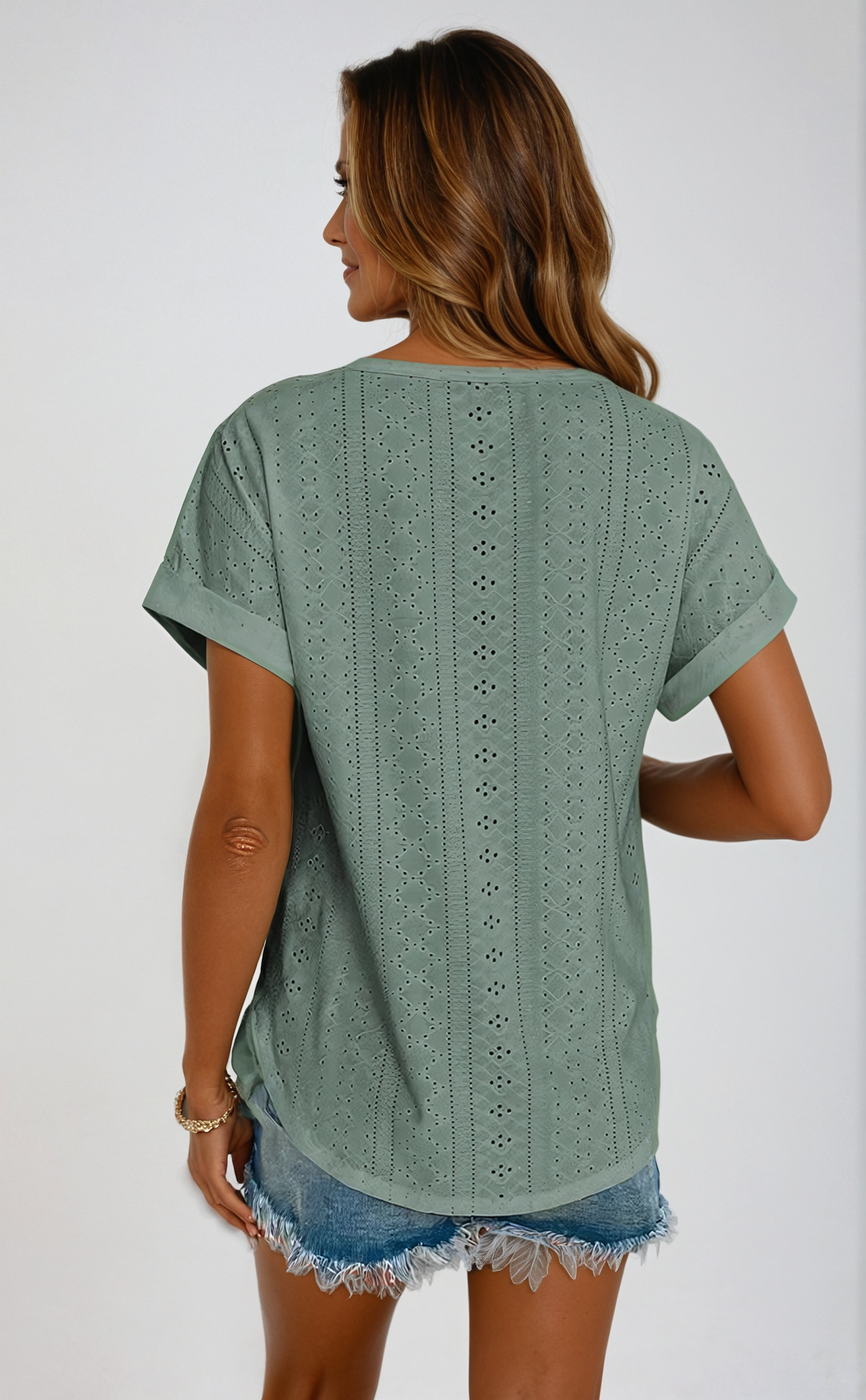 Effortless Chic Eyelet Top