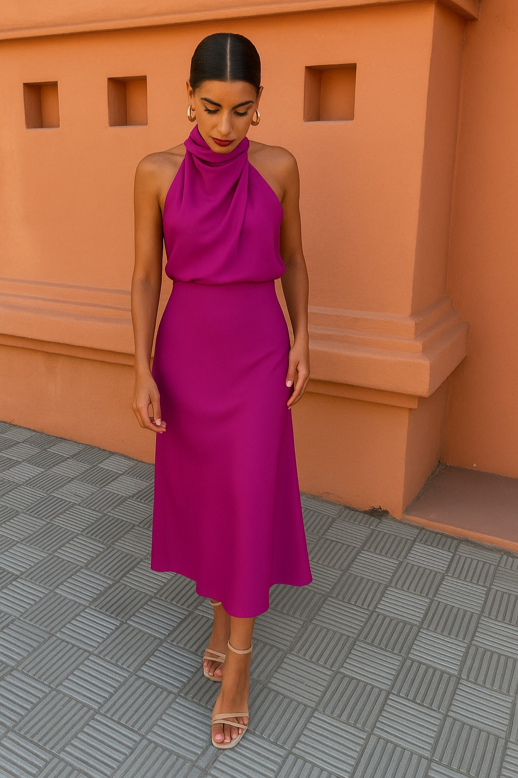 Sensual Satin Silhouette Dress