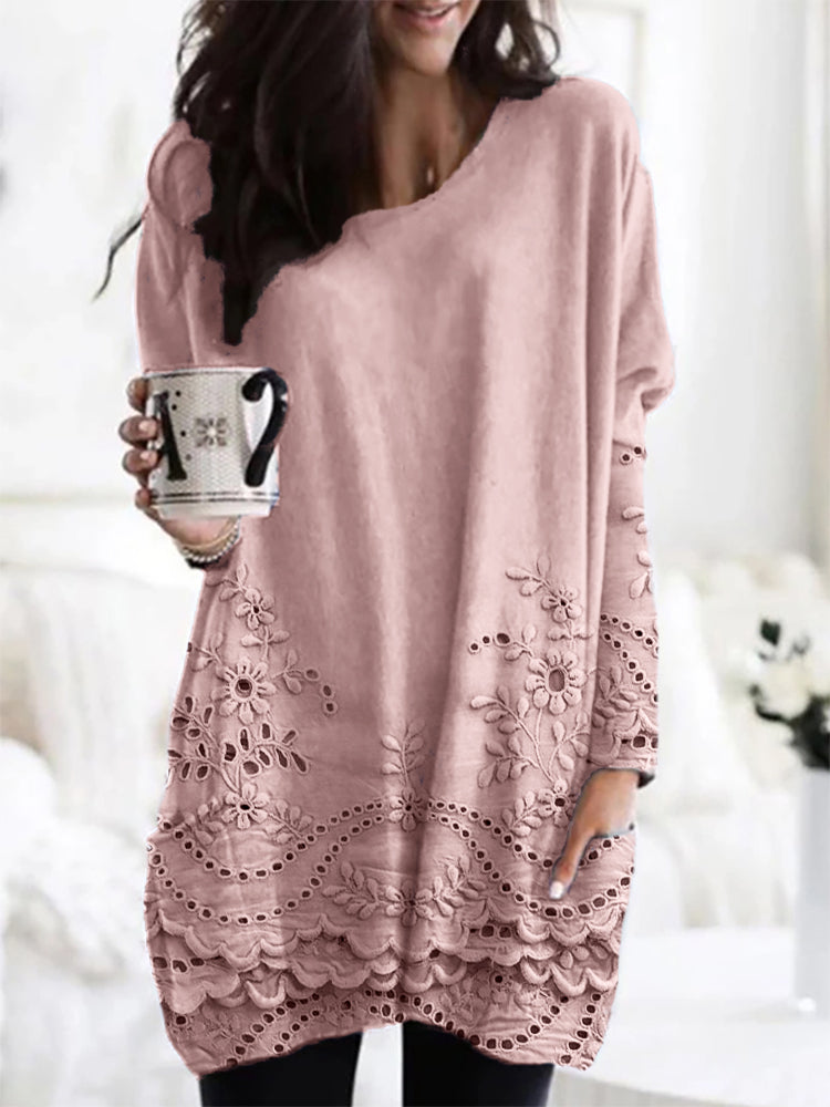 Elegant Cozy Embroidered Sweater