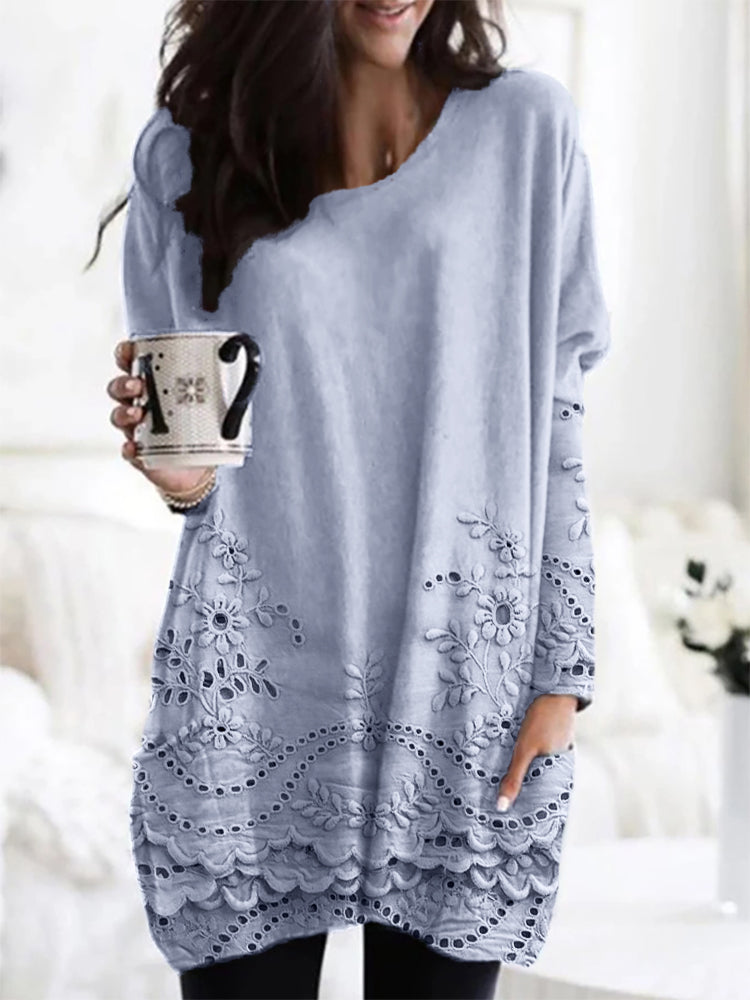 Elegant Cozy Embroidered Sweater