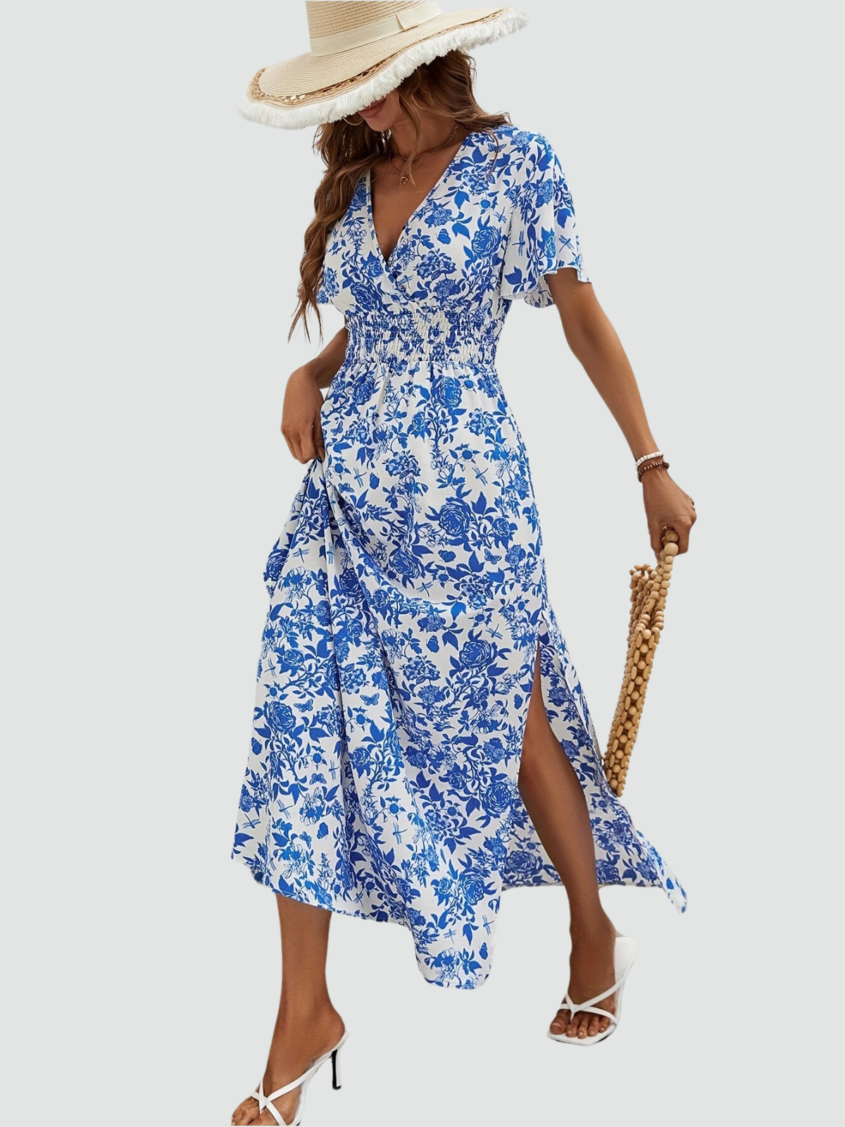 Flattering Boho V-Neck Sun Dress