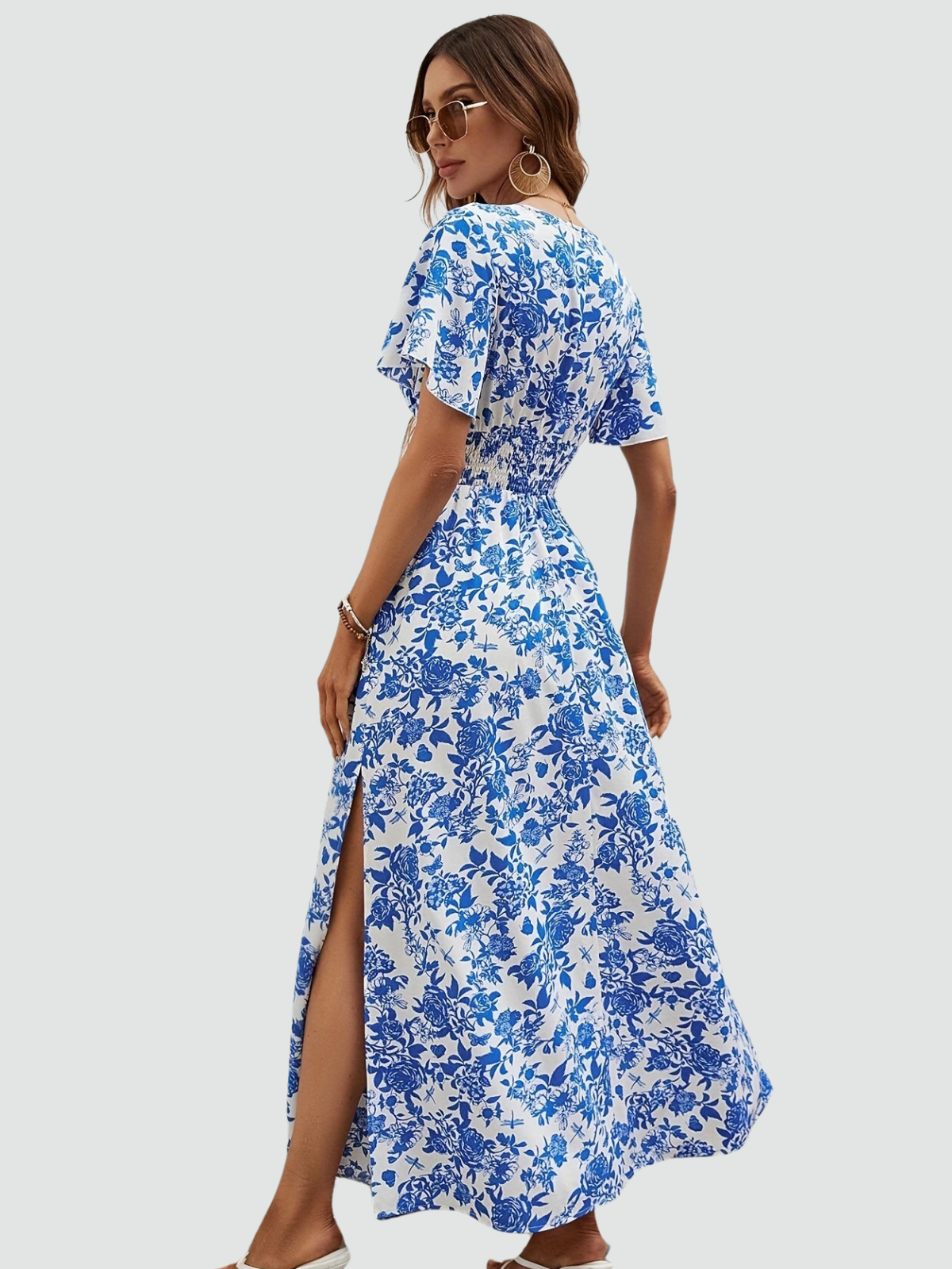 Flattering Boho V-Neck Sun Dress