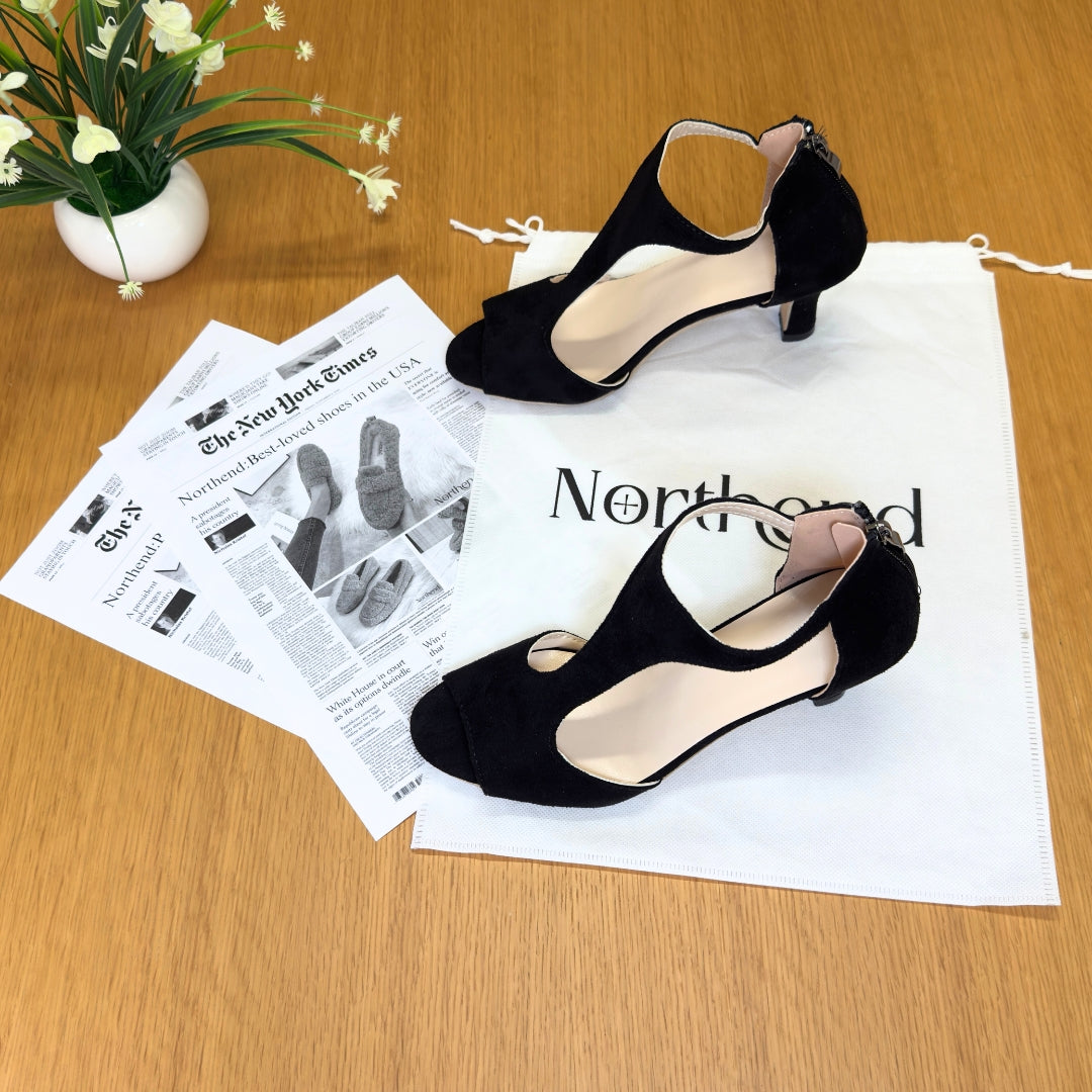 Elegant Open-Toe Comfort Heels