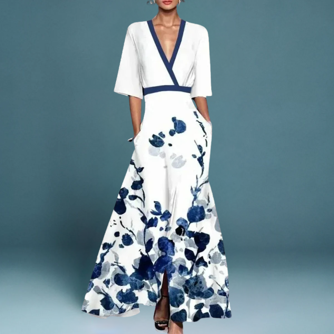 Flattering V-Neck Elegance Dress