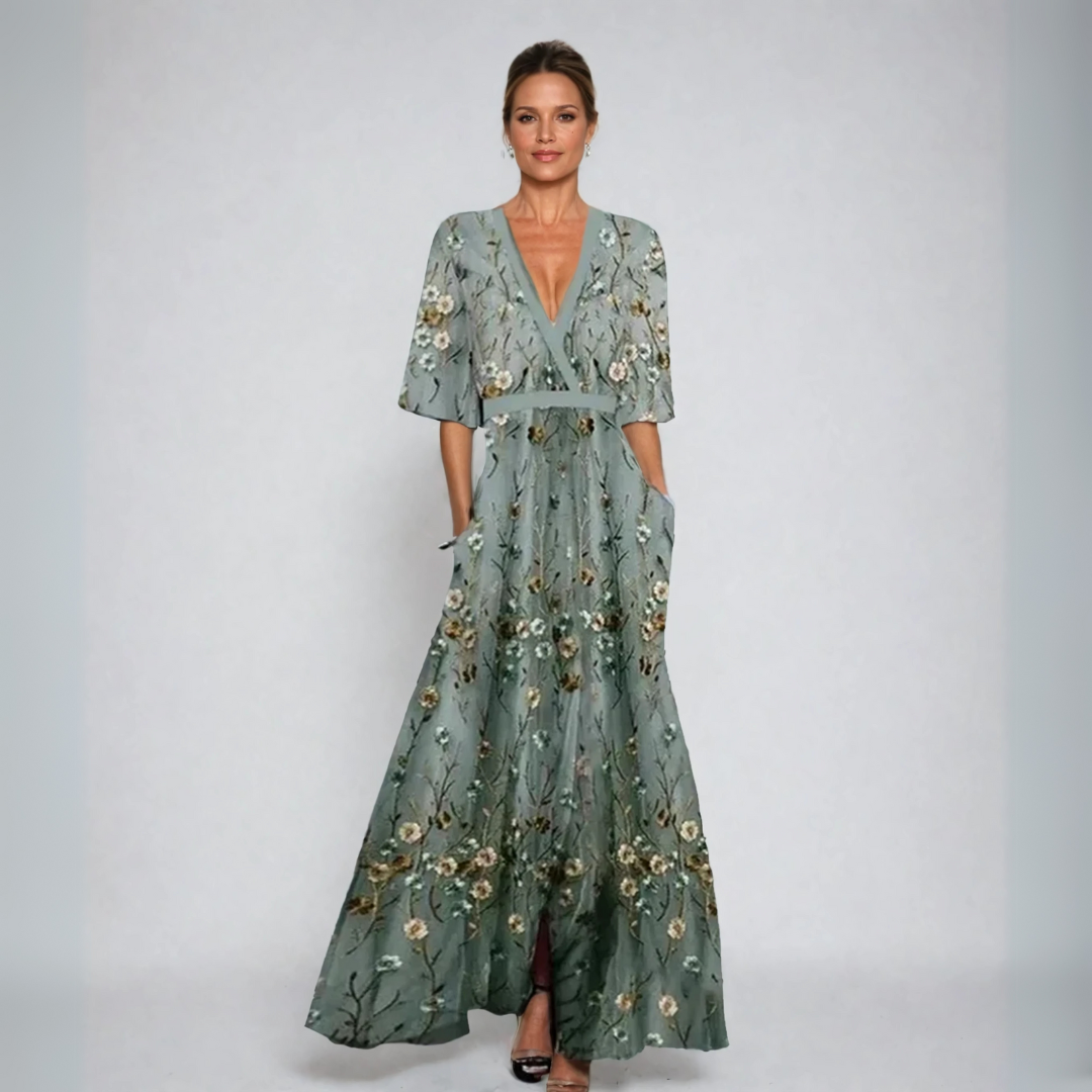 Elegant V-Neck Dress for Stunning Curves