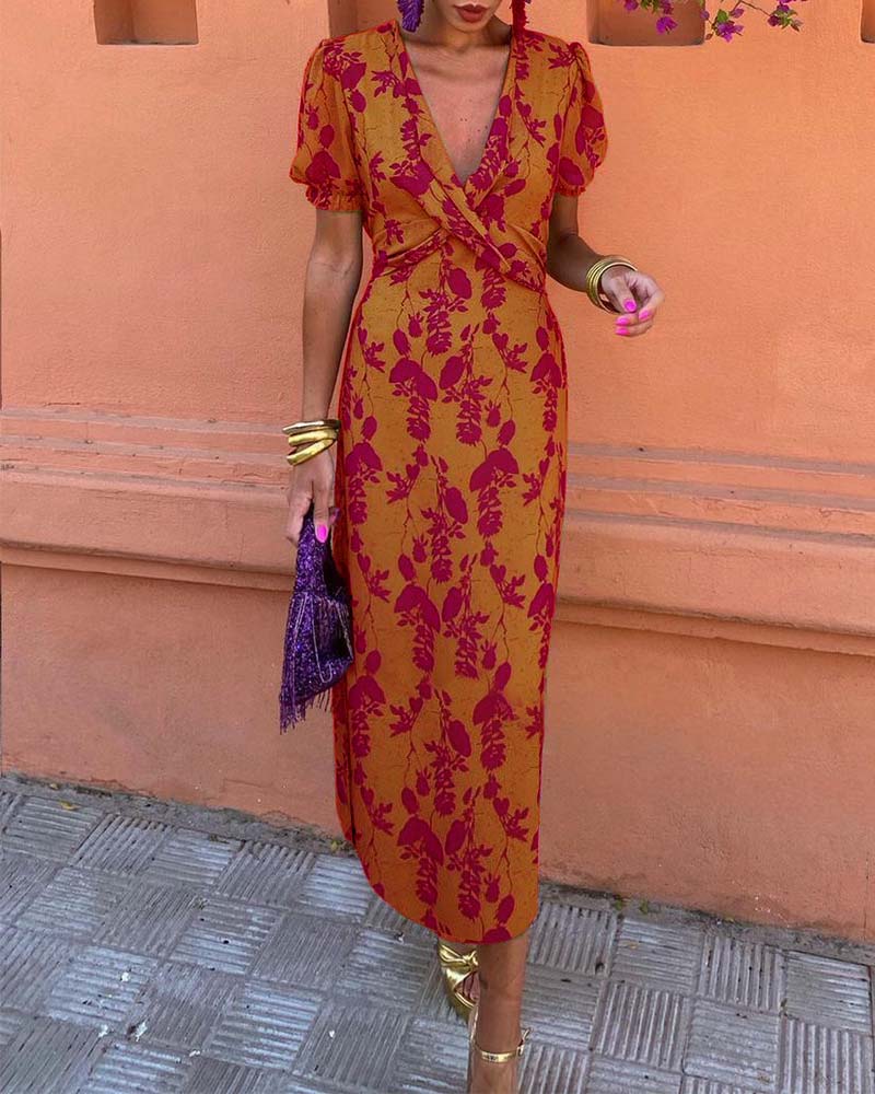 Effortless Elegance V-Neck Midi Dress