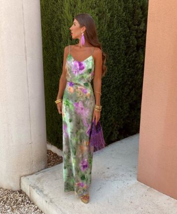 Vibrant Halo-Dye Maxi Dress