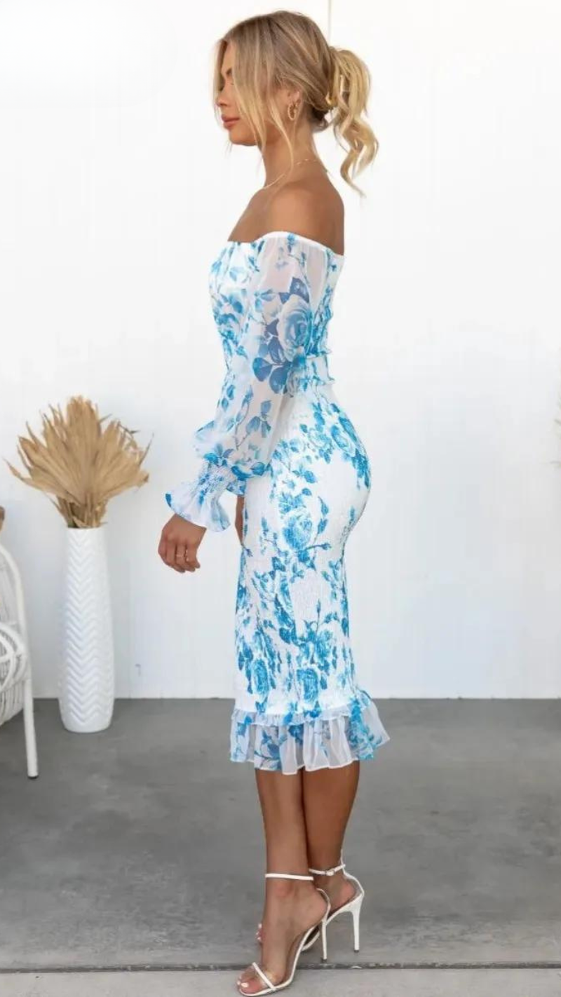Graceful Off-Shoulder Floral Dress