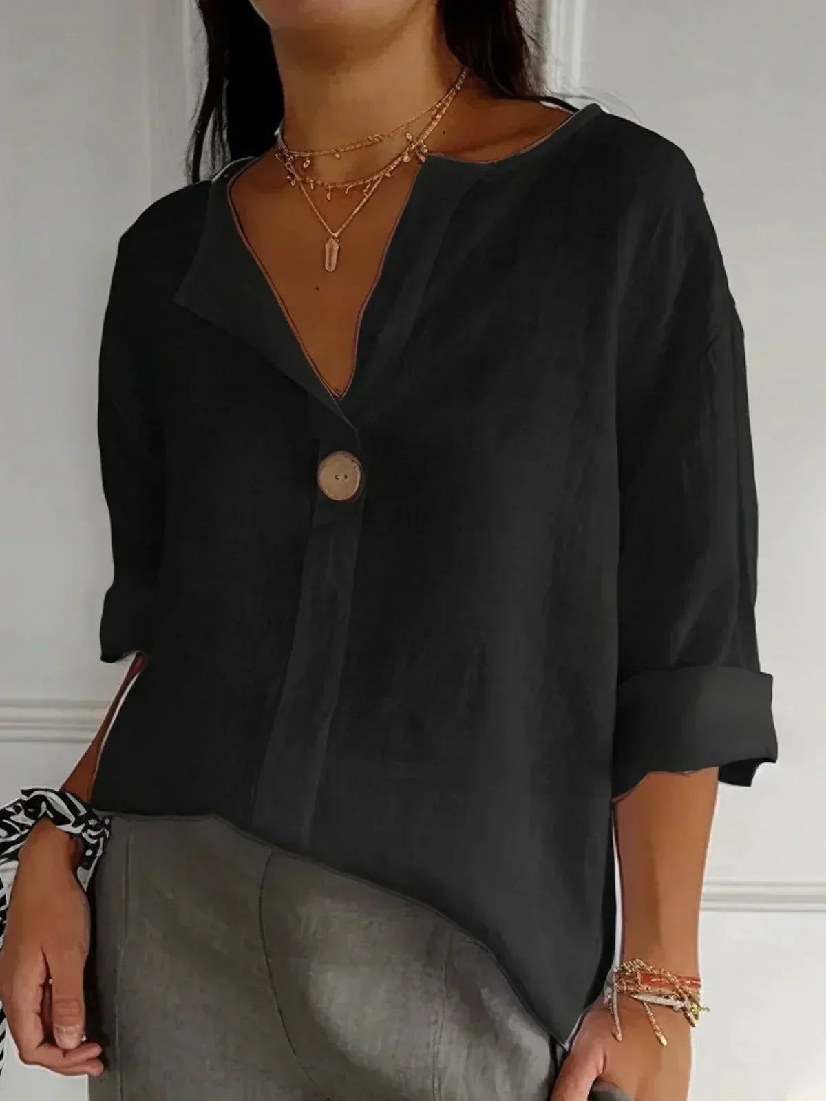 Effortless Chic V-Neck Blouse