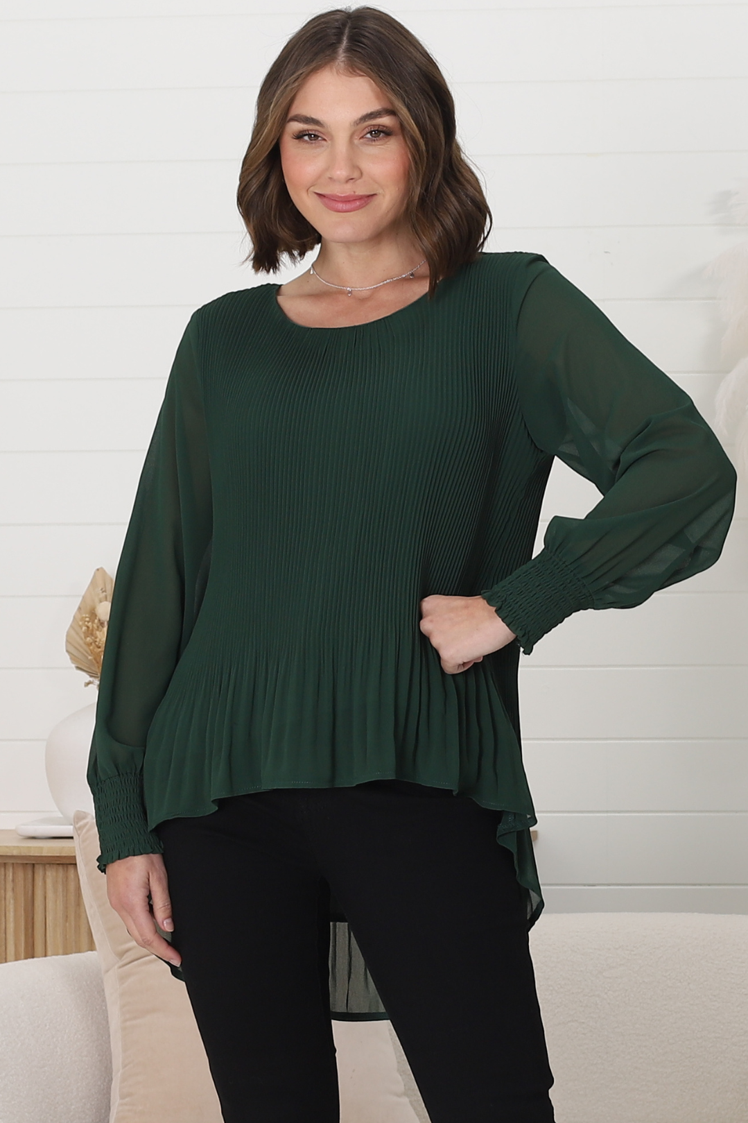 Effortless Chic Plisse Blouse