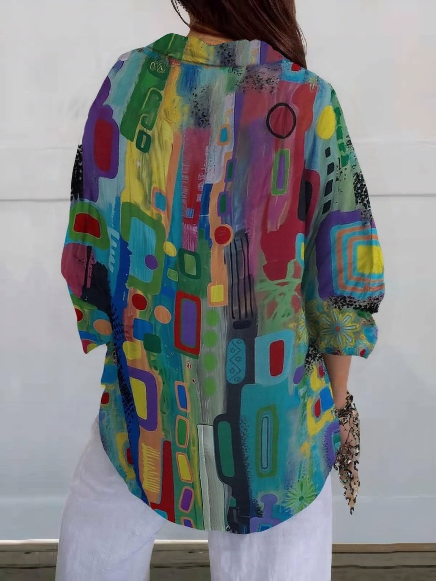 Elegant-Stretch Button-Up Shirt