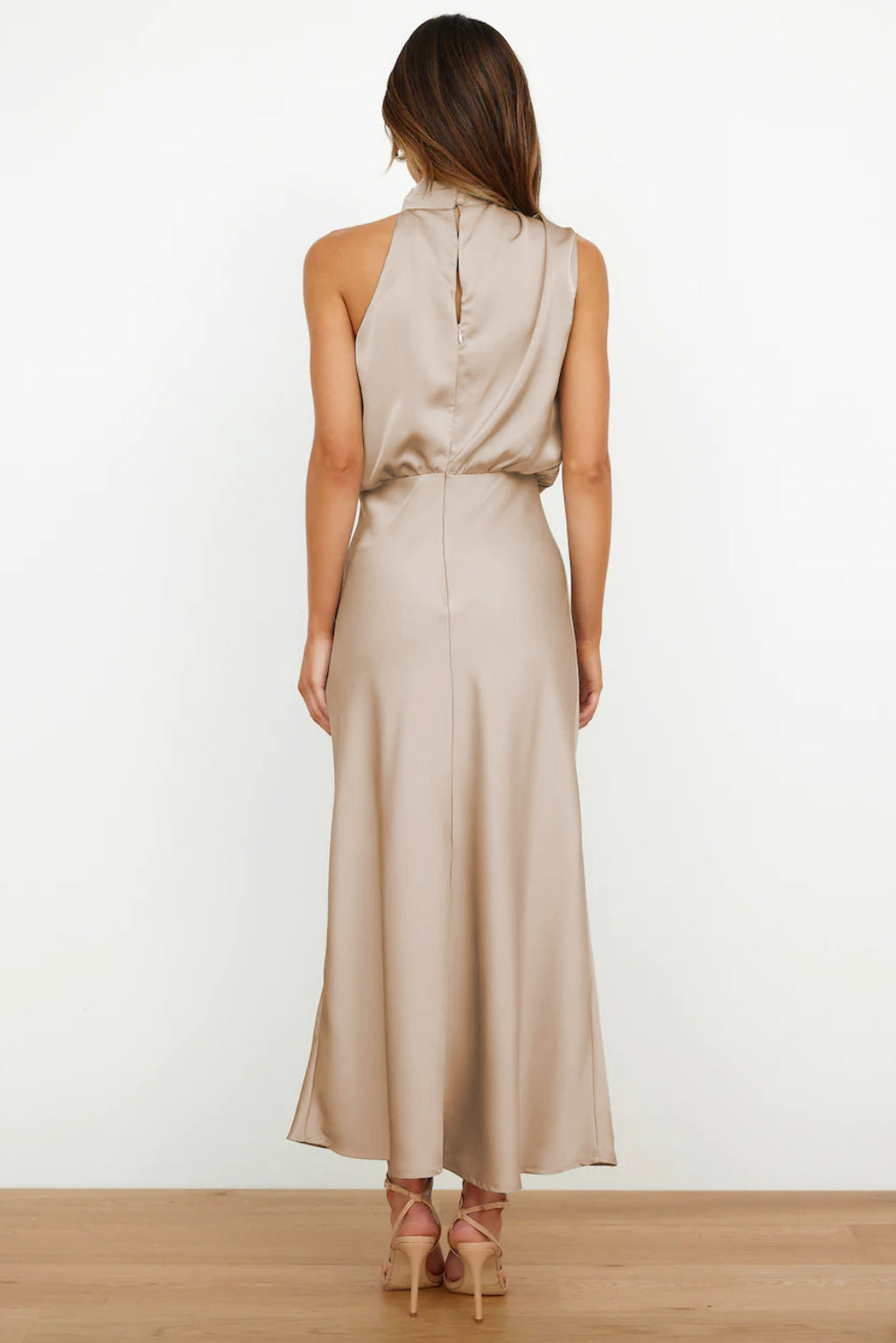Effortless Glamour Satin Halter Dress