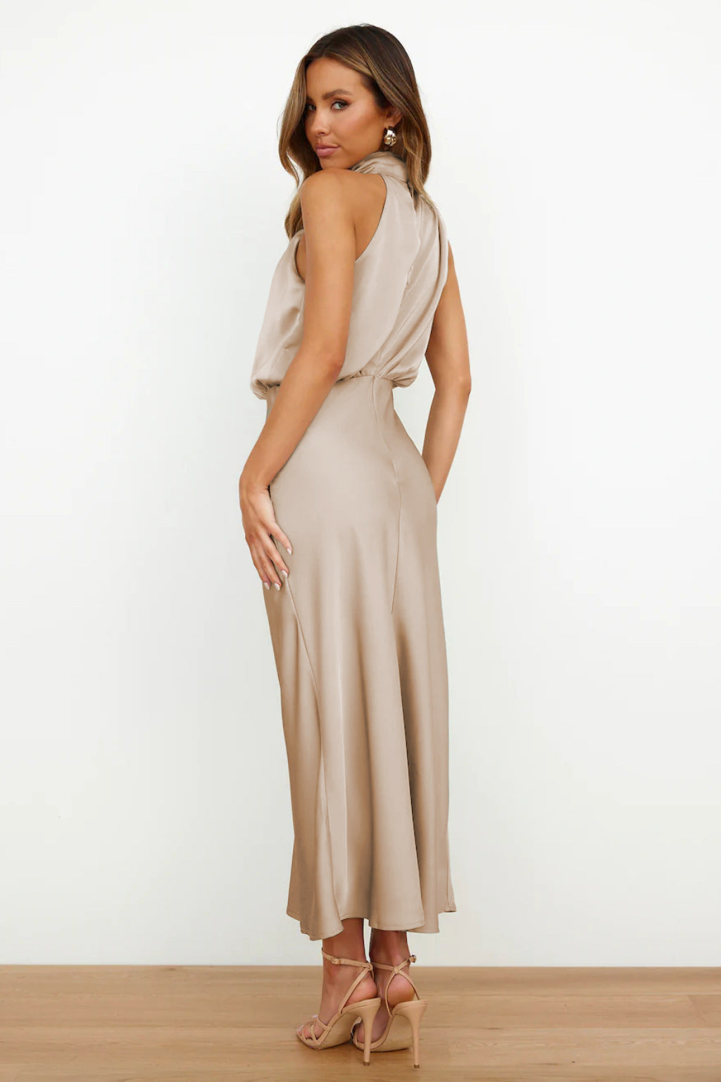 Effortless Glamour Satin Halter Dress