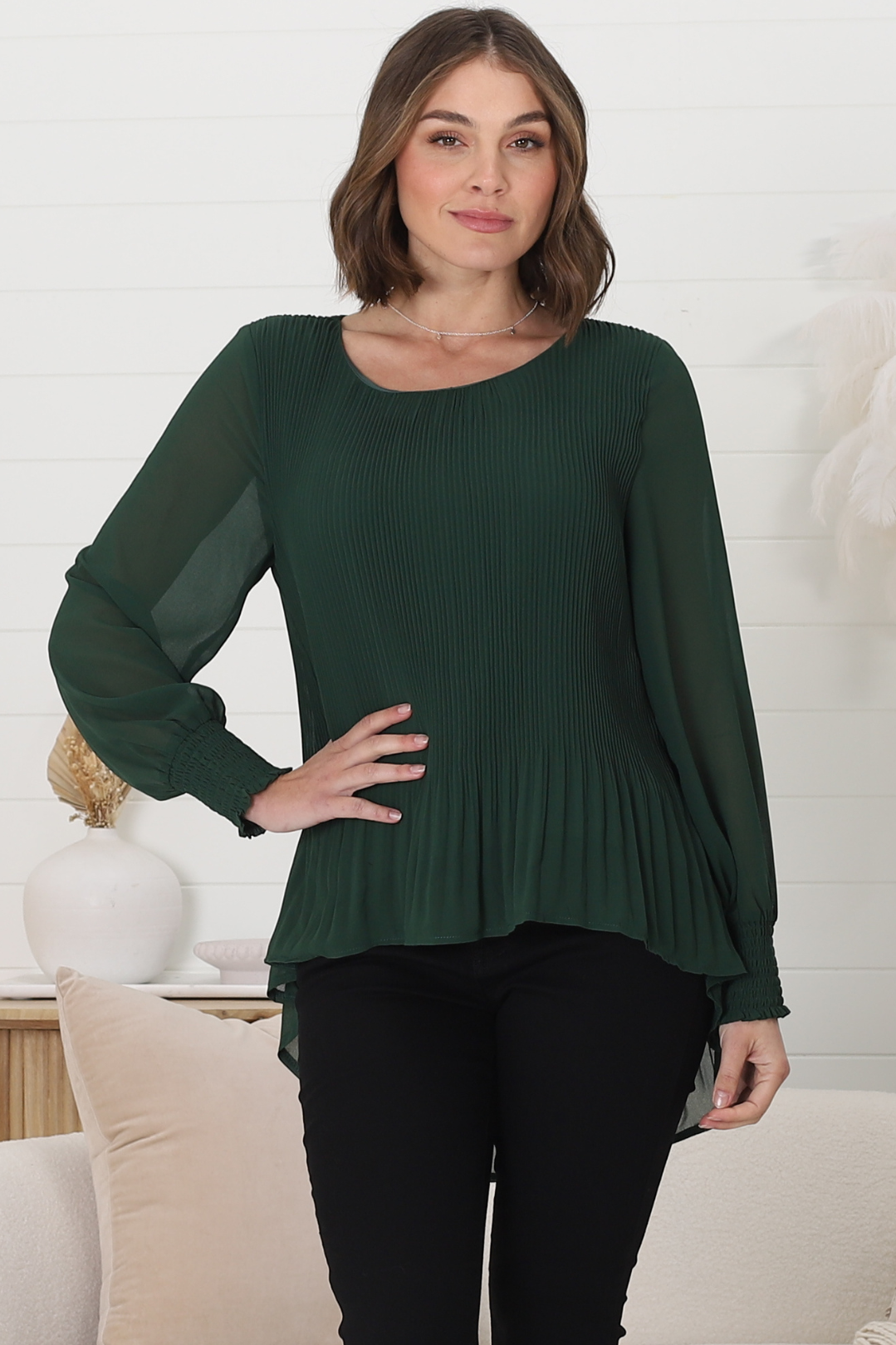 Effortless Chic Plisse Blouse