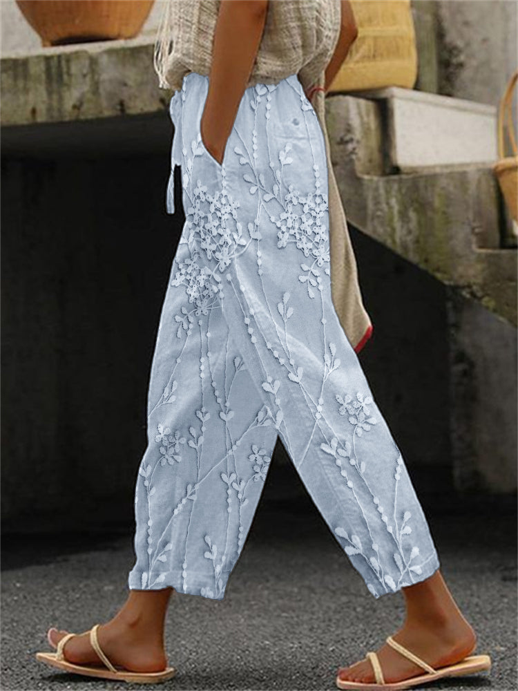Effortless Botanical Comfort Trousers