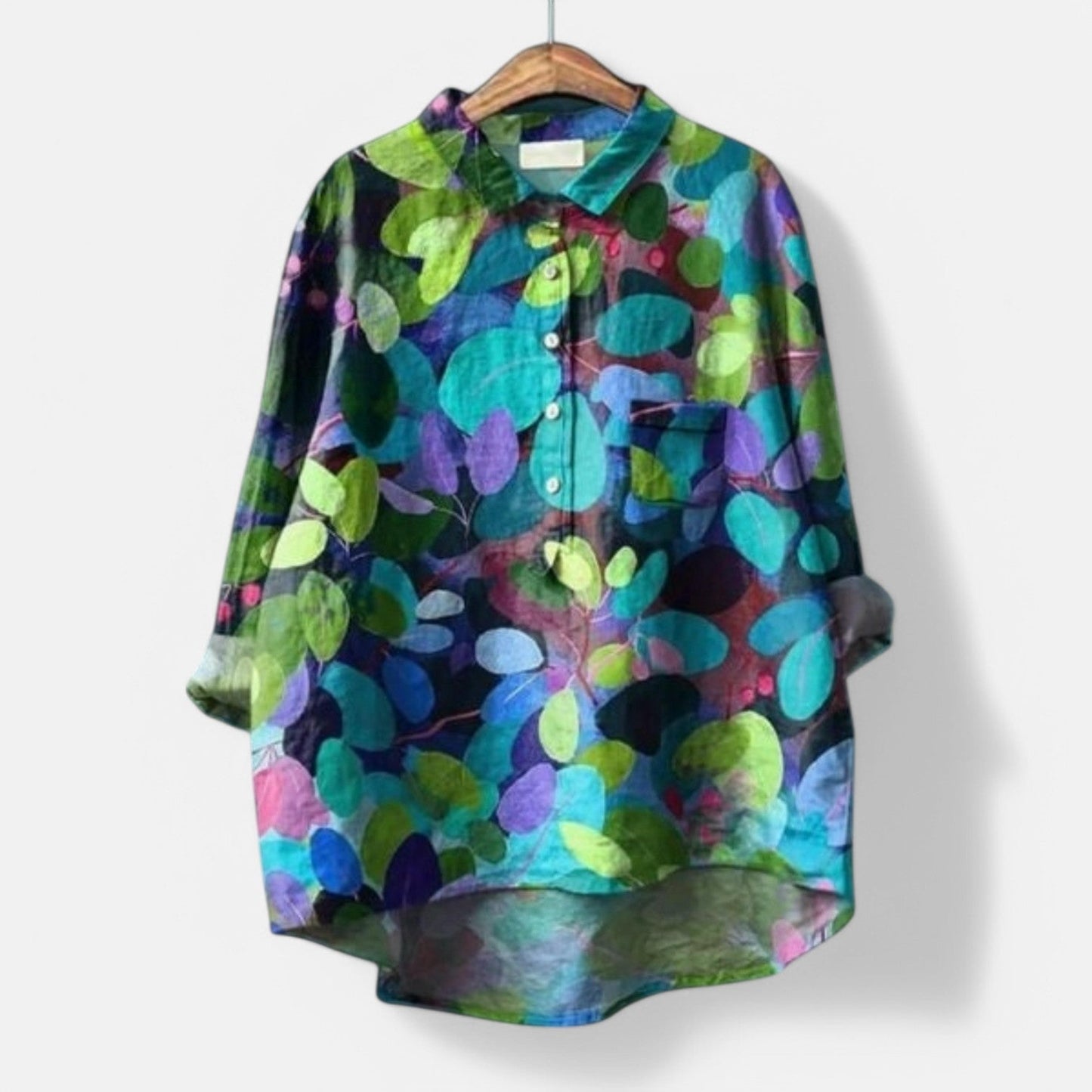 Artistic Dog-Print Blouse
