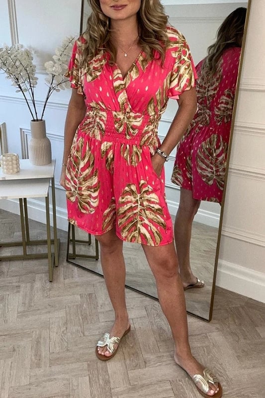 Floral-Polka Jumpsuit