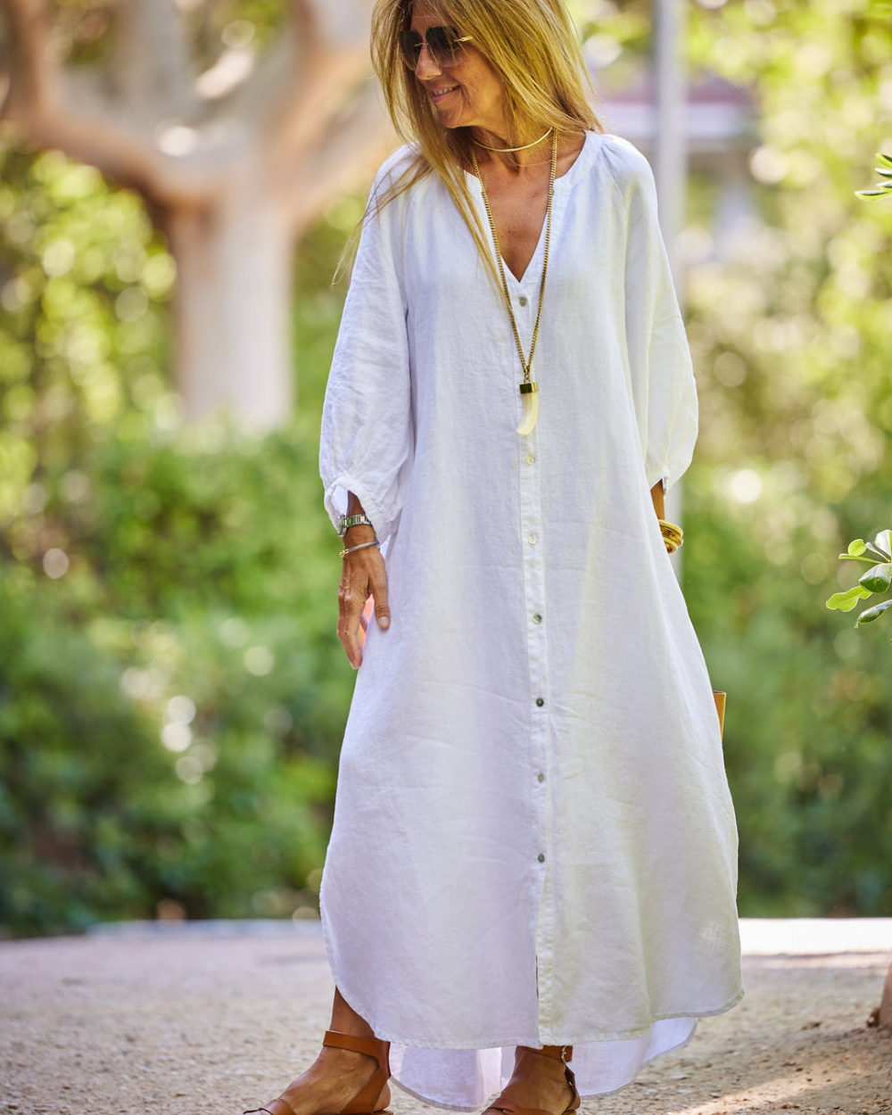 Flattering Luxe Linen Summer Dress