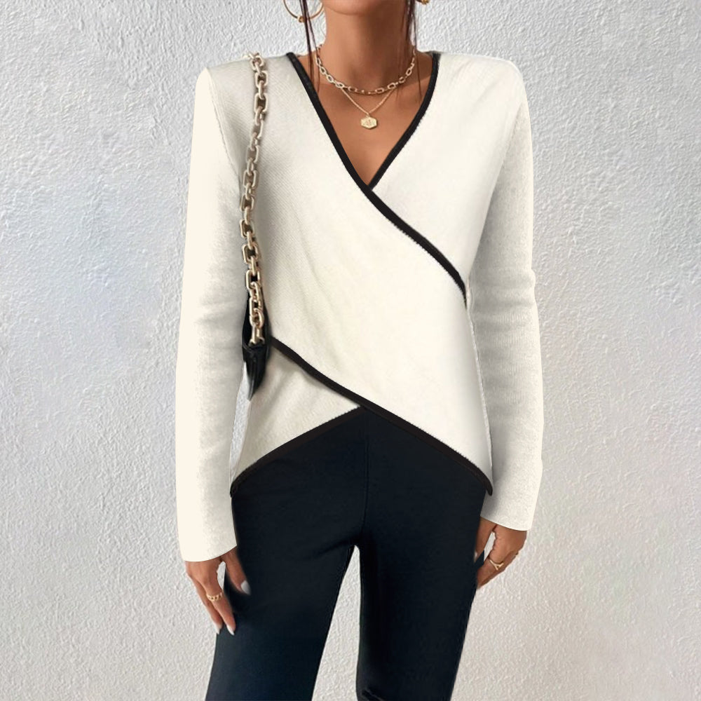 Elegant V-Neck Wrap Sweater