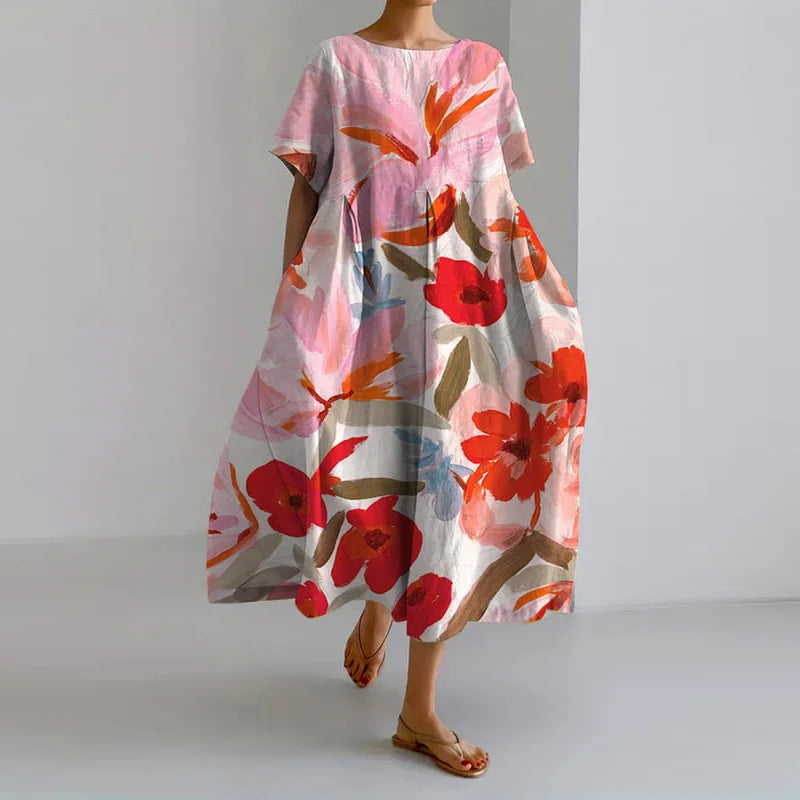 Summer-Breeze Floral Dress