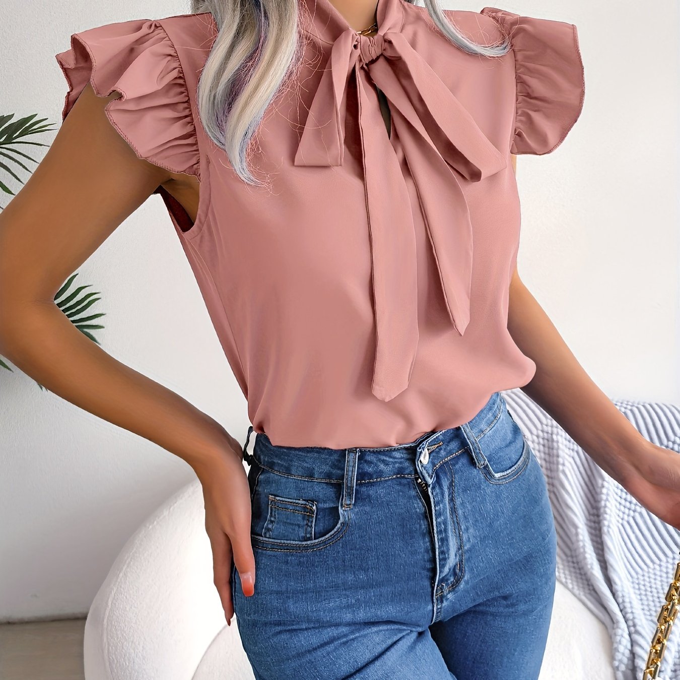 Effortless Elegance Bow-Tie Blouse