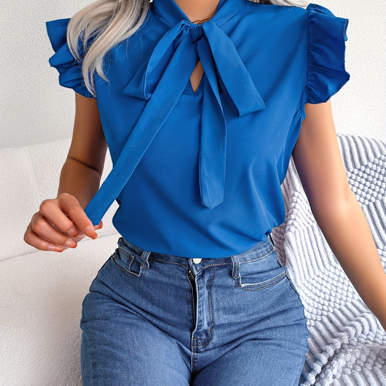 Effortless Elegance Bow-Tie Blouse