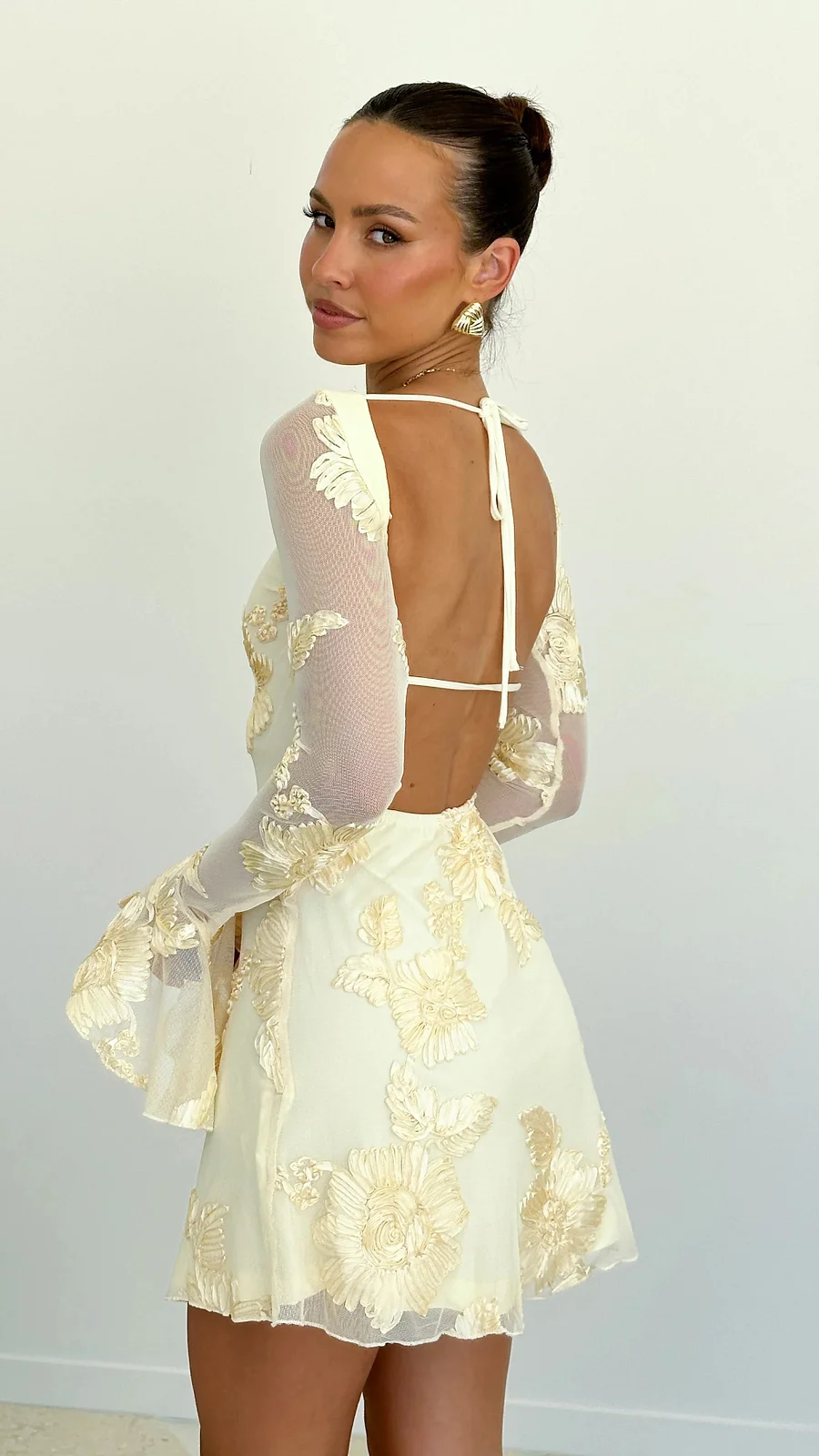 Standout Backless Printed Mini Dress
