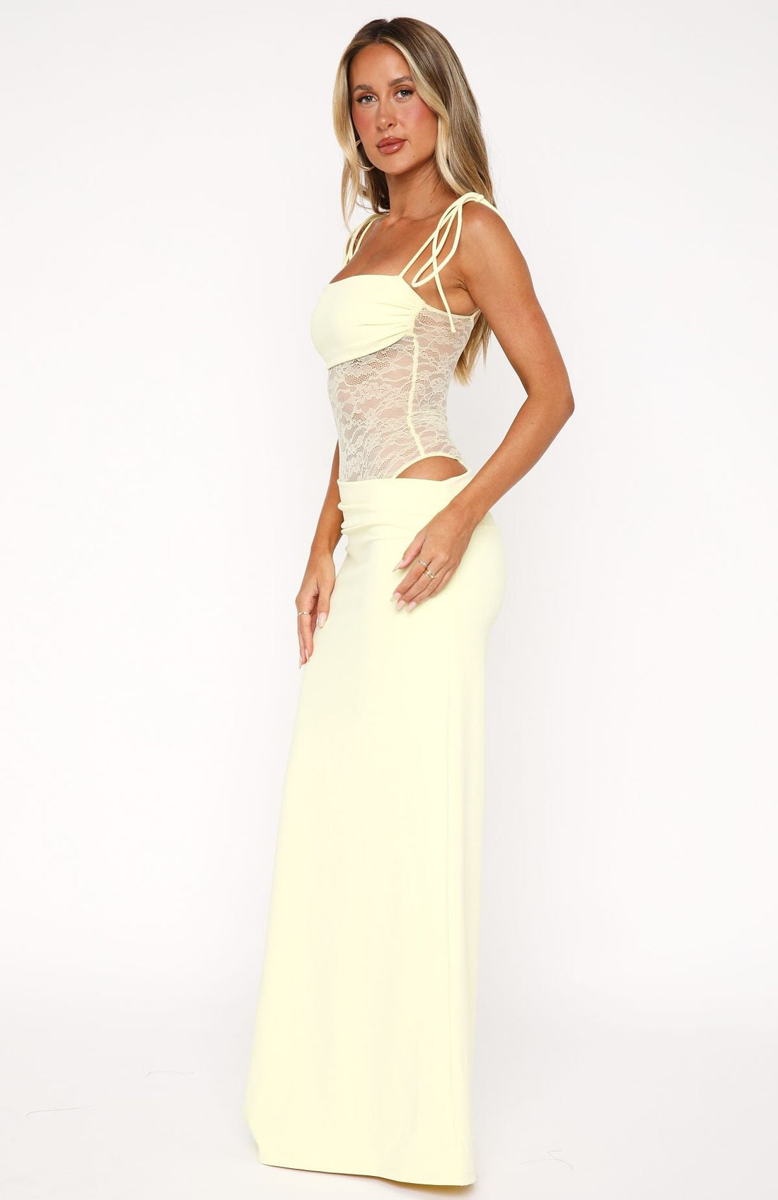 Lemon Summer Elegance Maxi Dress
